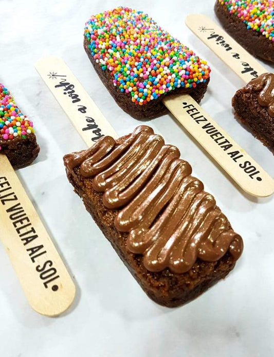 Caja x5 brownies en forma de paleta